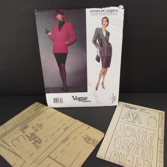 Emanuel Ungaro Vogue 1223 Paris Original Size 10 Double Breasted Jacket Skirt - Picture 6 of 6